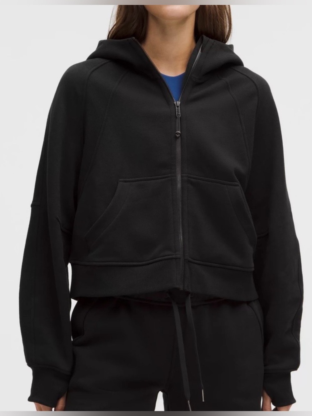 lululemon athletica Black Zip-Up Hooded Jacket size M/L